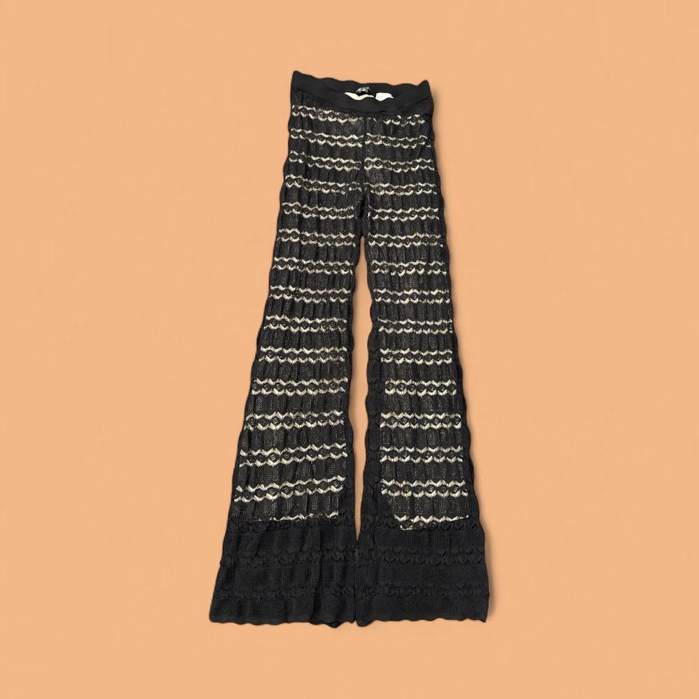 INC International Concepts Black Lace Flare Pants - Picture 3 of 5